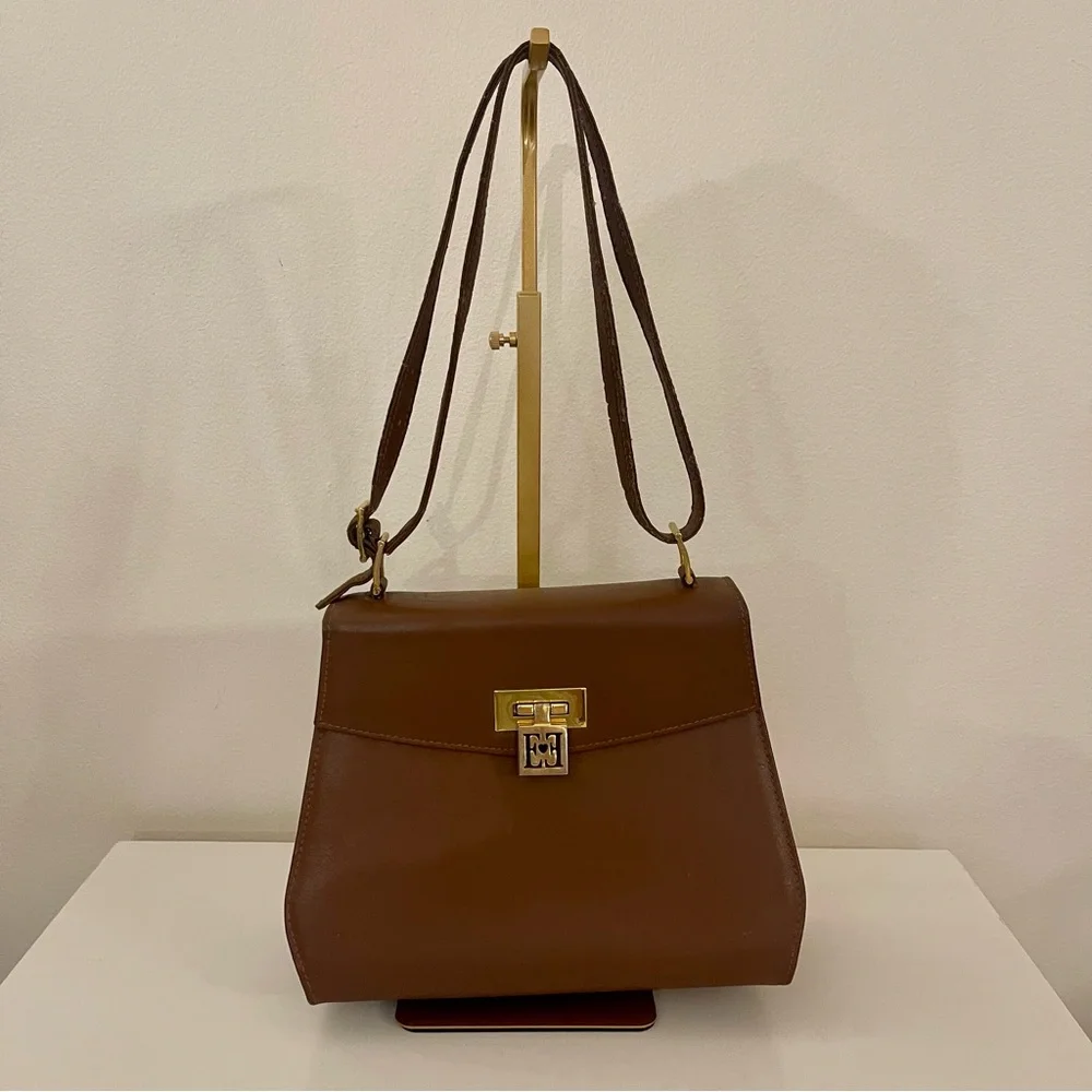 Escada Brown Shoulder Bag with Gold Accents - Picture 1 of 7